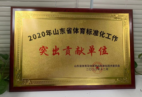 恭喜銳強(qiáng)體育榮獲山東省體育及體育用品標(biāo)準(zhǔn)化技術(shù)委員會(huì)授予“突出貢獻(xiàn)單位”榮譽(yù)稱號(hào)