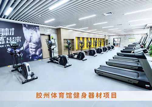 ?銳強(qiáng)體育為膠州體育館打造的健身房